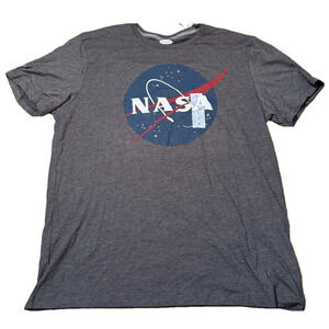 Old Navy NASA Gray Short Sleeve Men’s Shirr Size L